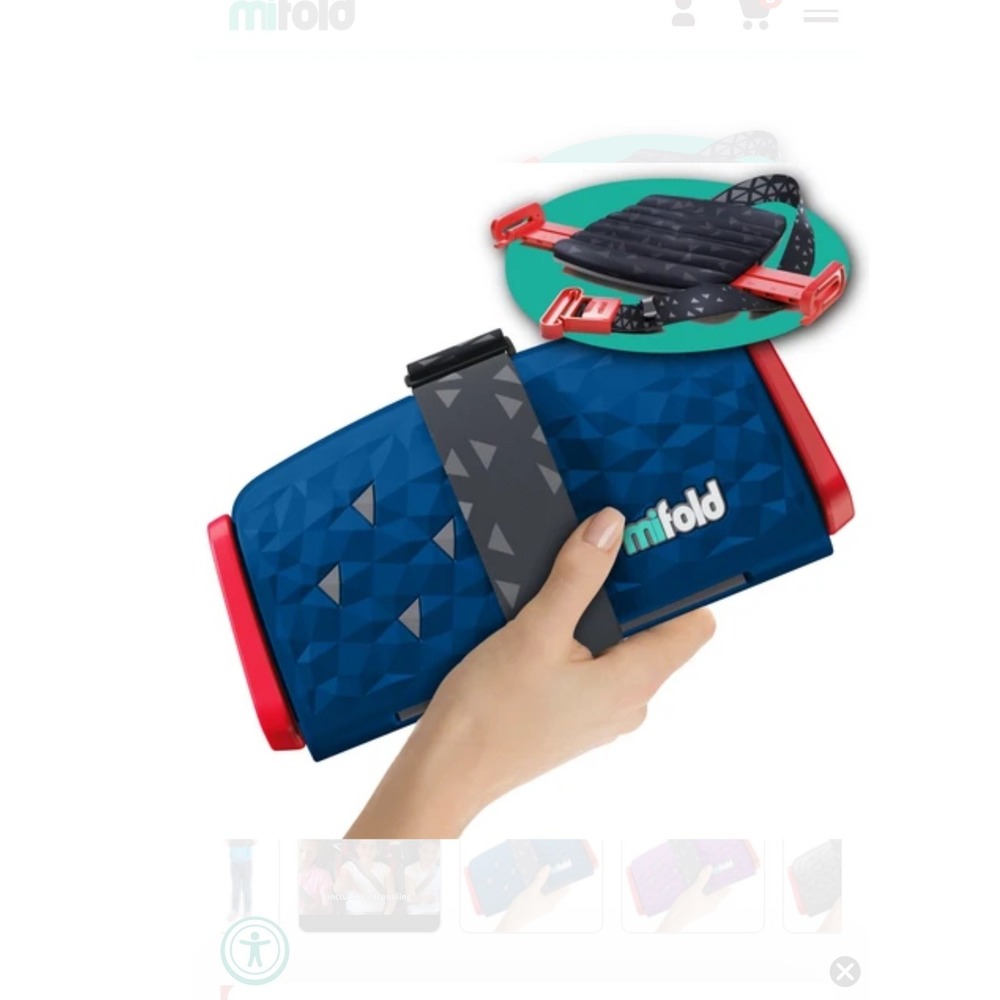 Mifold Grab-and-Go Portable Backless Booster Car Seat Blue MF12-US/BLU/B2C